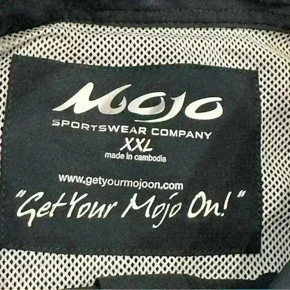Mojo Fishing Shirt Men Size XXL Black Long Sleeve Buttoned Vented Rip-Stop - EUC - Picture 4 of 13